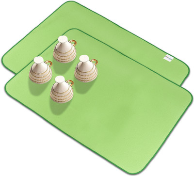 HOMESTIC Rectangular Pack of 2 Table Placemat(Green, Microfibre)