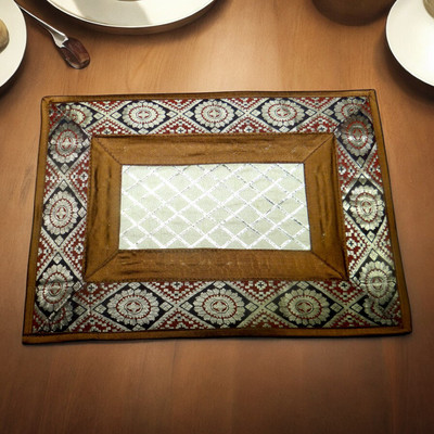 The Fabric Nation Rectangular Pack of 1 Table Placemat(Brown, Polyester)