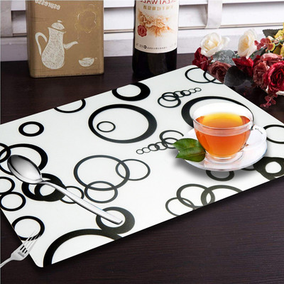 LooMantha Rectangular Pack of 6 Table Placemat(Black, White, PVC)