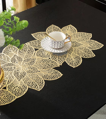 GRISHA Rectangular Pack of 1 Table Placemat(Gold, PVC)