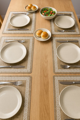 Winner Rectangular Pack of 6 Table Placemat(Brown, PVC)