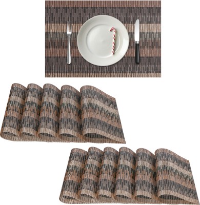 KUBER INDUSTRIES Rectangular Pack of 12 Table Placemat(Brown, Polyester)