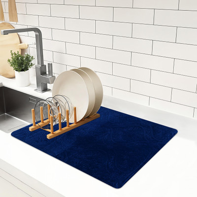 KUBER INDUSTRIES Rectangular Pack of 1 Table Placemat(Blue, Microfibre)