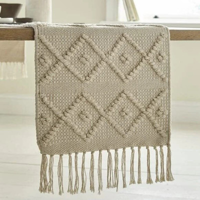 Ultica Fab Rectangular Pack of 1 Table Placemat(Beige, Cotton)