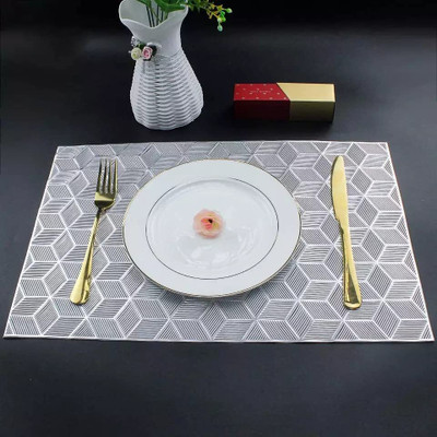 Flipkart SmartBuy Rectangular Pack of 2 Table Placemat(Silver, PVC)