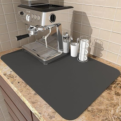 HIKIN SUPERMARKET Rectangular Pack of 1 Table Placemat(Black, Silicone)