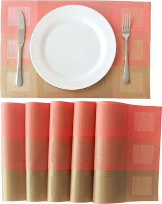 Dribble Rectangular Pack of 6 Table Placemat(Multicolor, PVC)
