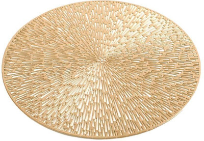 Curated Cart Round Pack of 2 Table Placemat(Blue, PVC)
