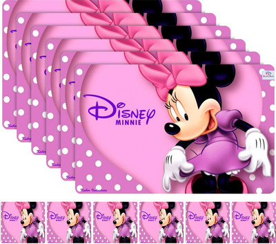 Heart Home Rectangular Pack of 12 Table Placemat(Pink, PVC)