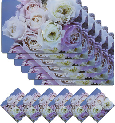 KUBER INDUSTRIES Rectangular Pack of 6 Table Placemat(Blue, PVC)