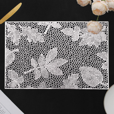 DPA Collection Rectangular Pack of 2 Table Placemat(Silver, PVC)
