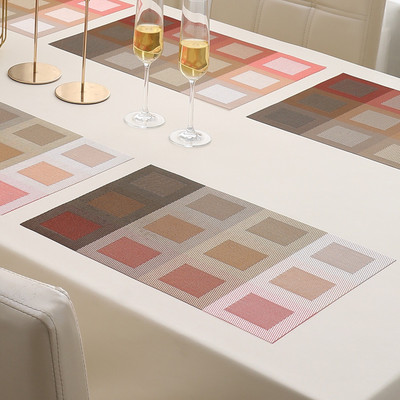 HOKiPO Rectangular Pack of 6 Table Placemat(Red, PVC)
