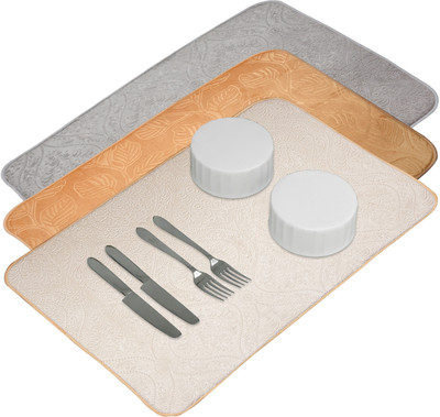 KUBER INDUSTRIES Rectangular Pack of 3 Table Placemat(Multicolor, Microfibre)