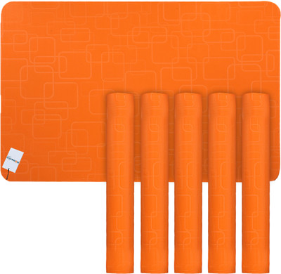 HOMESTIC Rectangular Pack of 6 Table Placemat(Orange, PVC)