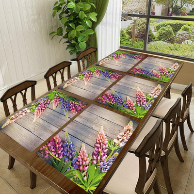 LooMantha Rectangular Pack of 6 Table Placemat(Green, PVC)