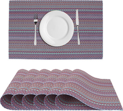 DPA Collection Rectangular Pack of 6 Table Placemat(Purple, PVC)