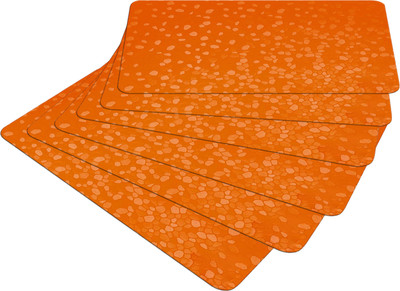 KUBER INDUSTRIES Rectangular Pack of 6 Table Placemat(Orange, PVC)