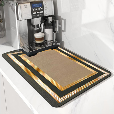 harimart Rectangular Pack of 1 Table Placemat(Gold, Rubber)