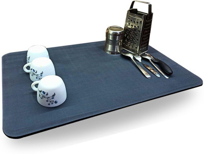 CrazySoul Rectangular Pack of 1 Table Placemat(Grey, Rubber)