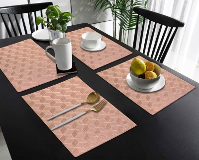 DPA Collection Rectangular Pack of 4 Table Placemat(Brown, PVC)