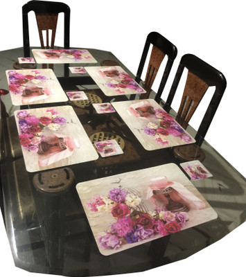 LaVichitra Rectangular Pack of 6 Table Placemat(Multicolor, PVC)