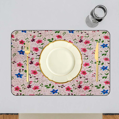 shrinitya Rectangular Pack of 6 Table Placemat(Multicolor, Polyester)