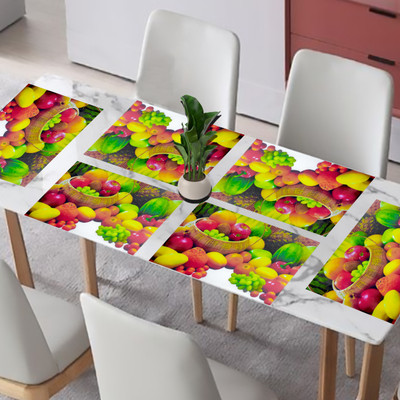 KANUSHI Rectangular Pack of 6 Table Placemat(Multicolor, PVC)