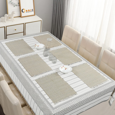 orric Rectangular Pack of 6 Table Placemat(White, River Grass)