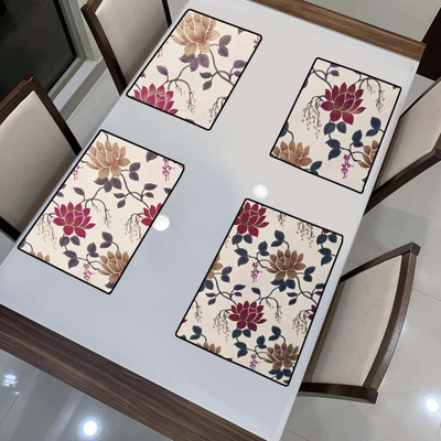 GREAT FASHION Rectangular Pack of 6 Table Placemat(Multicolor, Polyester)