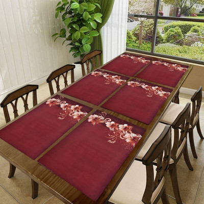 REVEXO Rectangular Pack of 6 Table Placemat(Yellow, PVC)