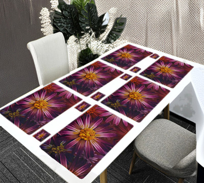 REVEXO Rectangular Pack of 6 Table Placemat(Multicolor, PVC)