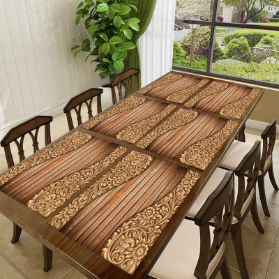 REVEXO Rectangular Pack of 6 Table Placemat(Brown, PVC)