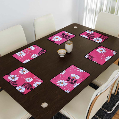 GREAT FASHION Rectangular Pack of 6 Table Placemat(Multicolor, Polyester)