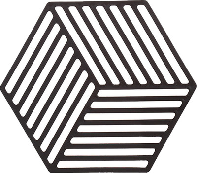 SYGA Oval Pack of 6 Table Placemat(Black, Silicone)