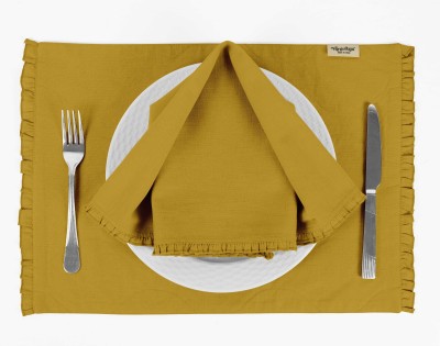 Vargottam Rectangular Pack of 6 Table Placemat(Yellow, Cotton)