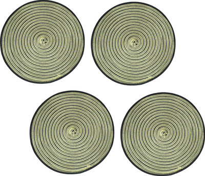 TIED RIBBONS Round Pack of 4 Table Placemat(Green, Plastic)