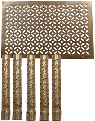 HOMESTIC Rectangular Pack of 6 Table Placemat(Gold, PVC)