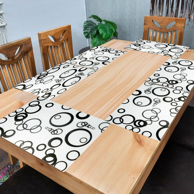 Flipkart SmartBuy Rectangular Pack of 6 Table Placemat(White, Black, PVC)