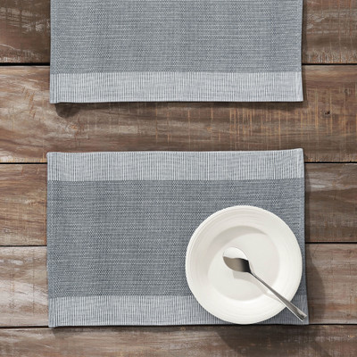 SumoFabric Rectangular Pack of 2 Table Placemat(Blue, Cotton)