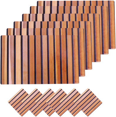 KUBER INDUSTRIES Rectangular Pack of 12 Table Placemat(Brown, PVC)