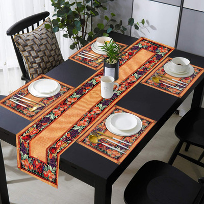 PRAKARTIK Rectangular Pack of 5 Table Placemat(Multicolor, Cotton)