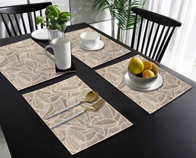 DPA Collection Rectangular Pack of 4 Table Placemat(Gold, PVC)