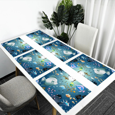 SANRAKSSHAN Rectangular Pack of 6 Table Placemat(Multicolor, PVC)