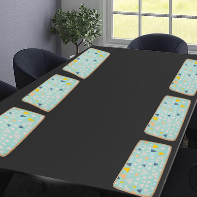 RRC Rectangular Pack of 6 Table Placemat(Green, Cotton)