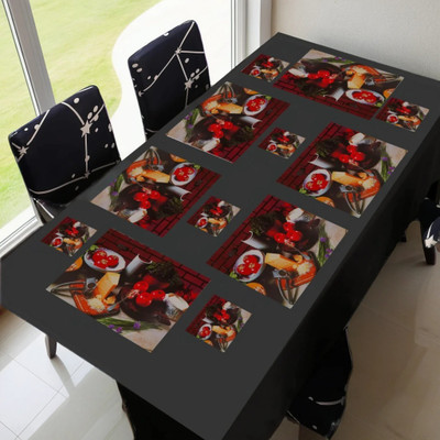 REVEXO Rectangular Pack of 6 Table Placemat(Beige, PVC)
