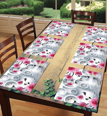 REVEXO Rectangular Pack of 6 Table Placemat(Multicolor, PVC)