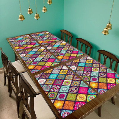 REVEXO Rectangular Pack of 6 Table Placemat(Orange, PVC)