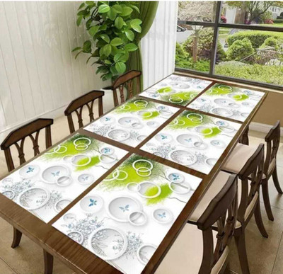 LOTUSKING Rectangular Pack of 6 Table Placemat(Light Green, PVC)