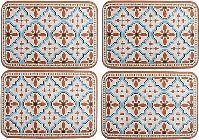 Besillia Rectangular Pack of 4 Table Placemat(Brown, Grey, Leather)