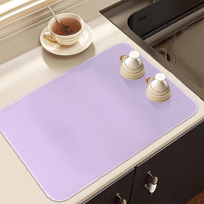 KUBER INDUSTRIES Rectangular Pack of 1 Table Placemat(Purple, Microfibre)